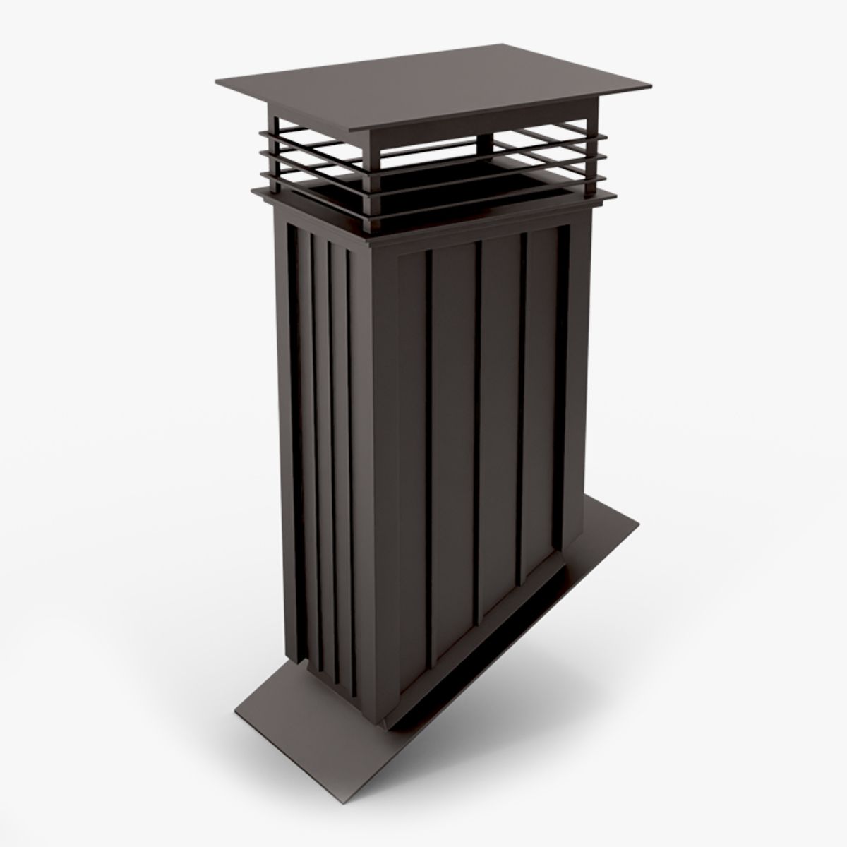 Fyrkantig metallskorsten Svart hörnbas 3d model